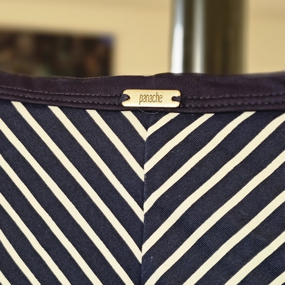 Panache Navy and White Striped High-Waisted Bikini Bottom - Picture 4 of 8